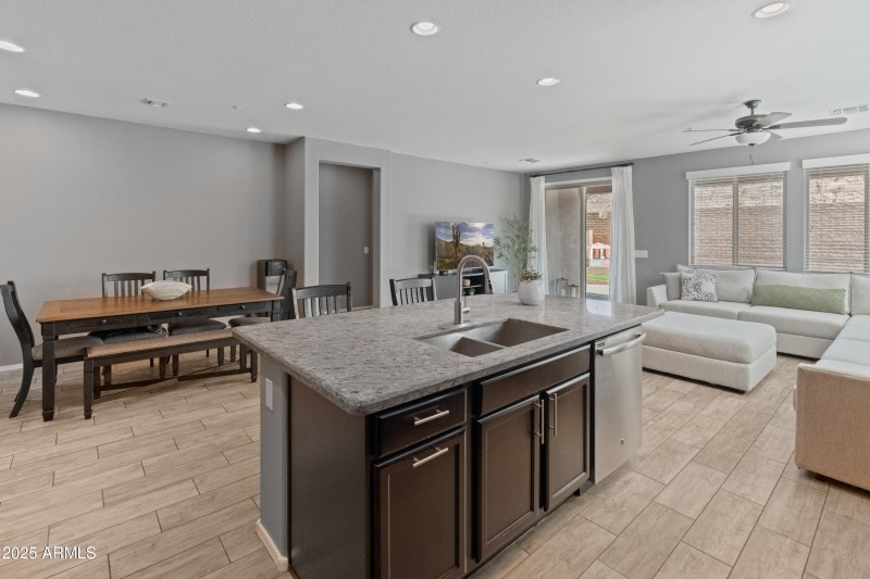 Kitchen Island and Eating Area