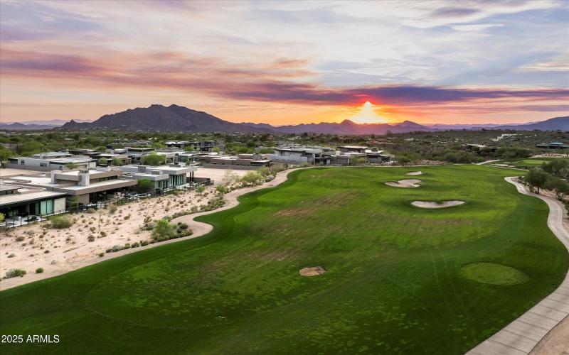 Golf Course with Sunset