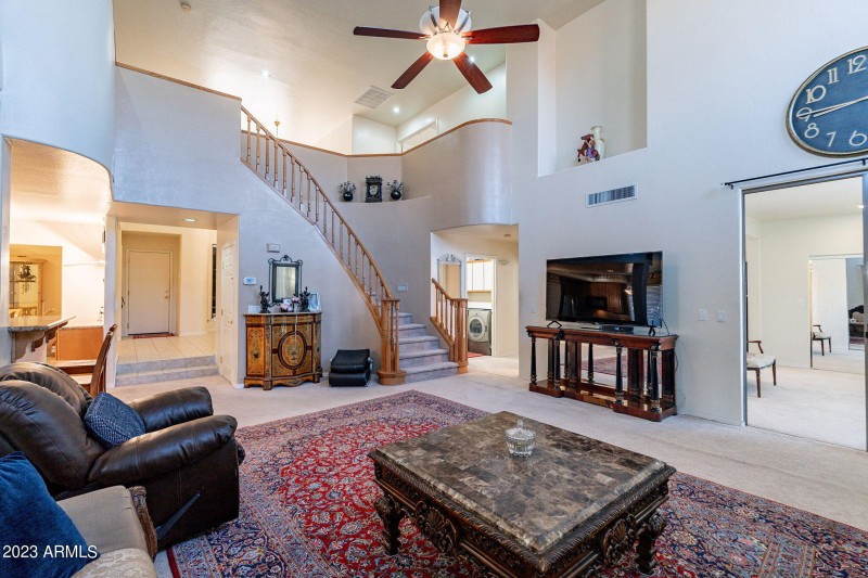 Staircase to 5 upstairs rooms