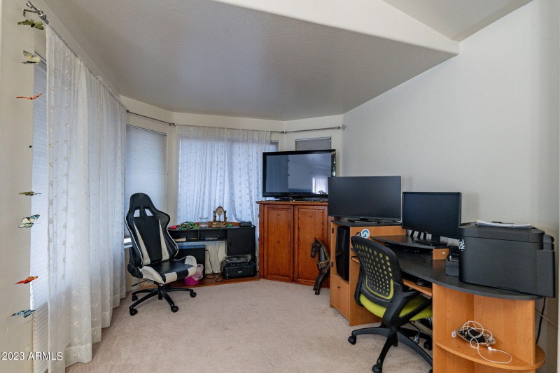 Office space in primary bedroom