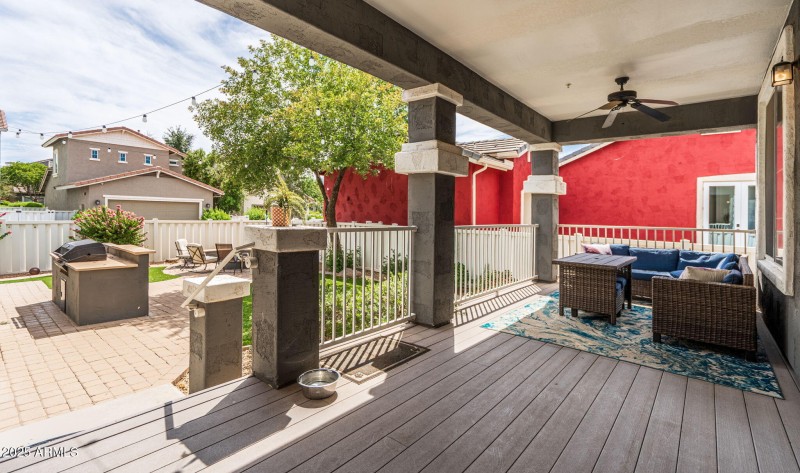 Large backyard patio
