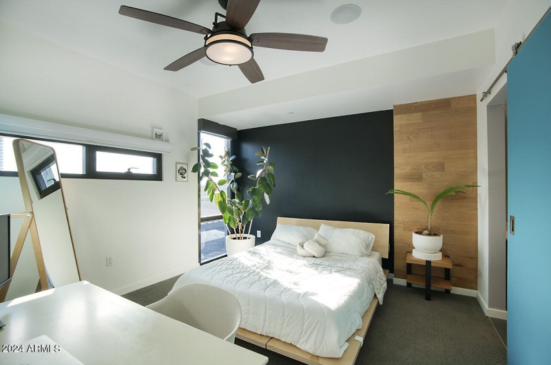 Bright, cheery bedroom.