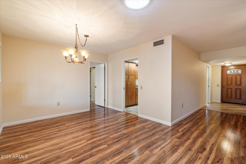 Inviting dining area & front entry