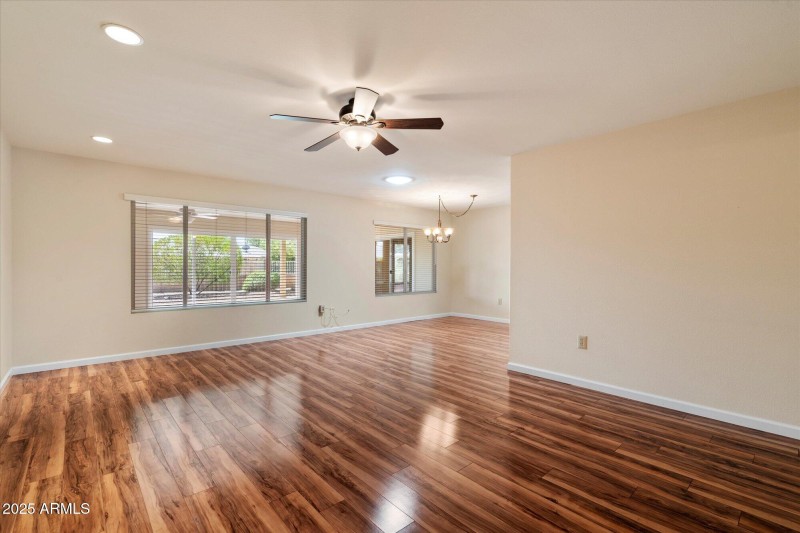 Step in to the living & dining rooms