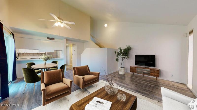 Virtual Staged Spacious living room