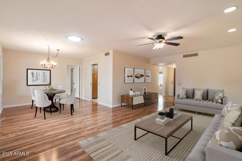 Virtually staged living room