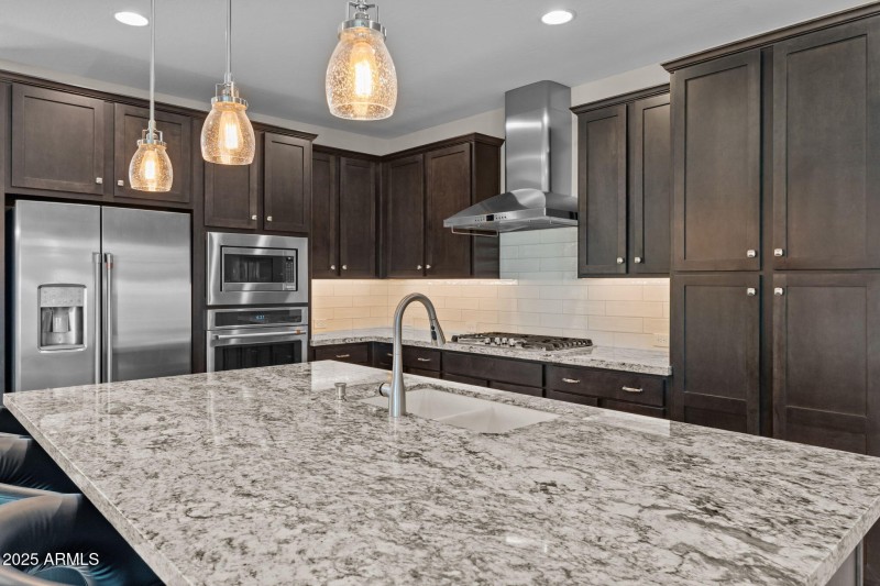 Large granite island