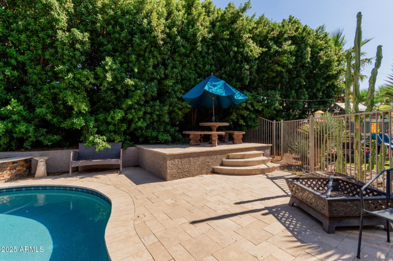 Pool and Elevated Sitting Area