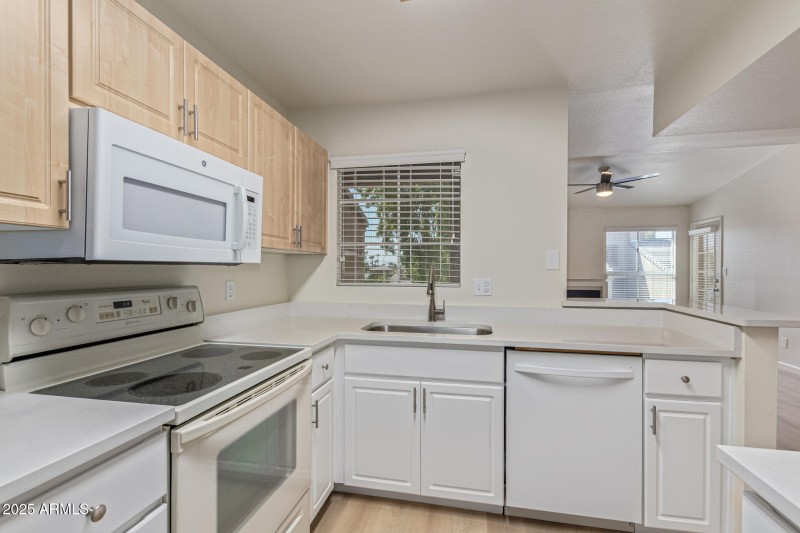 Kitchen overlooking family room