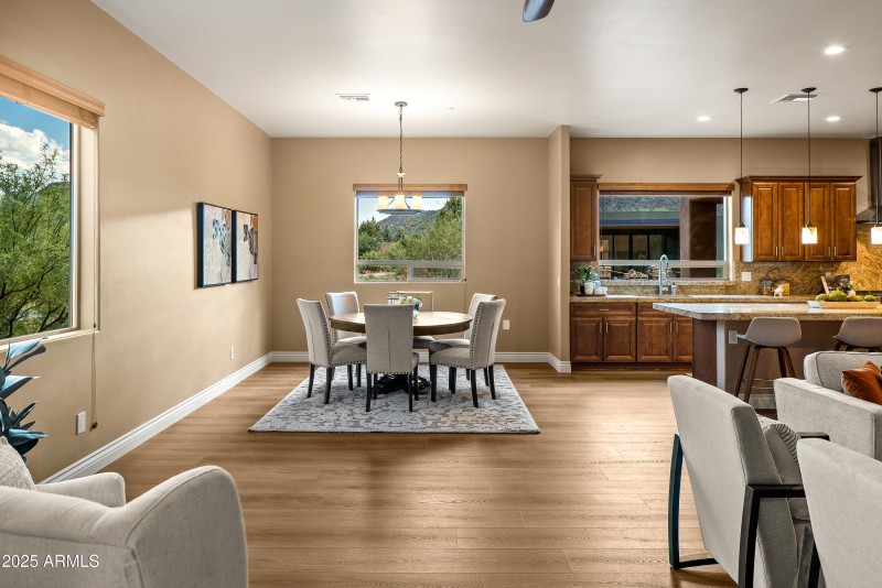 View from Fireplace to Dining