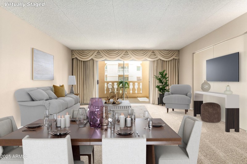 LIving, dining VIrtual staging