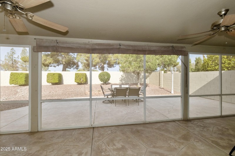 Screened in patio view to patio