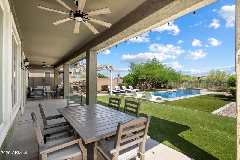 Entertaining resort backyard