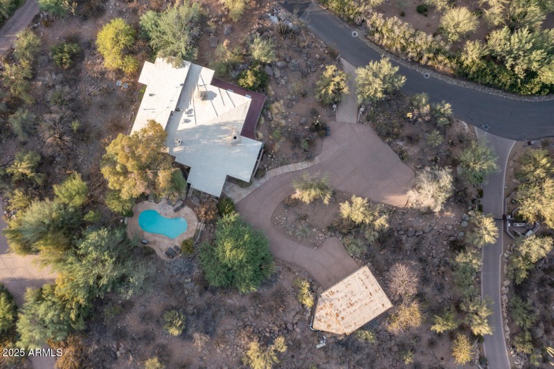 current home, pool + garage