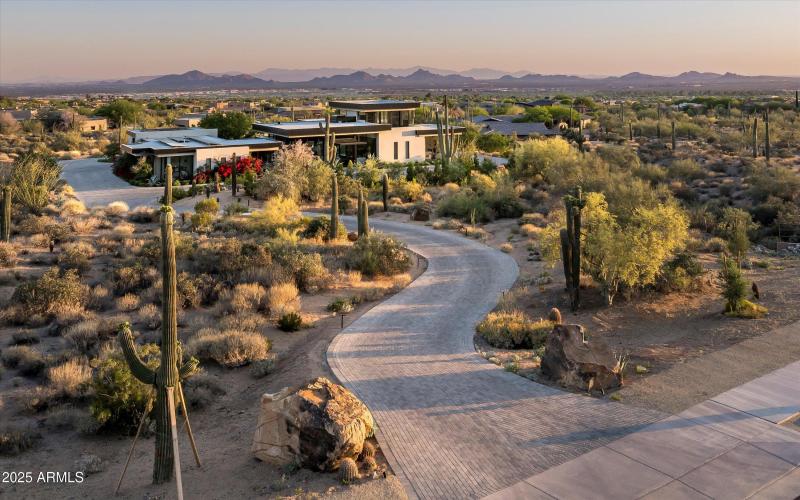 Beautiful extensive paver driveway
