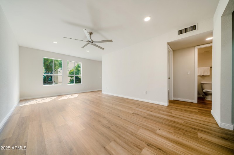 Living Room Overlooks Shady Common Area