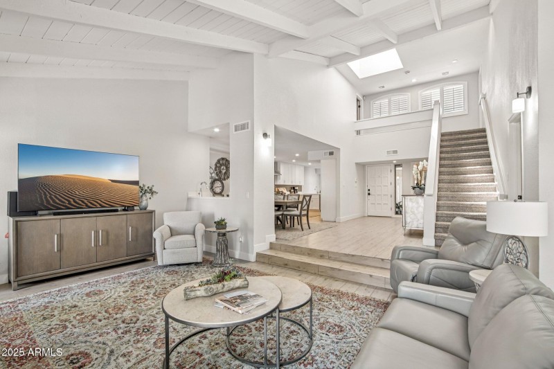 Family room with Vaulted Ceilings