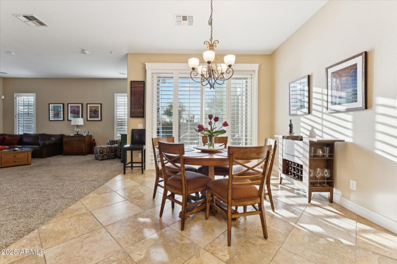 Dining Space with Side Patio