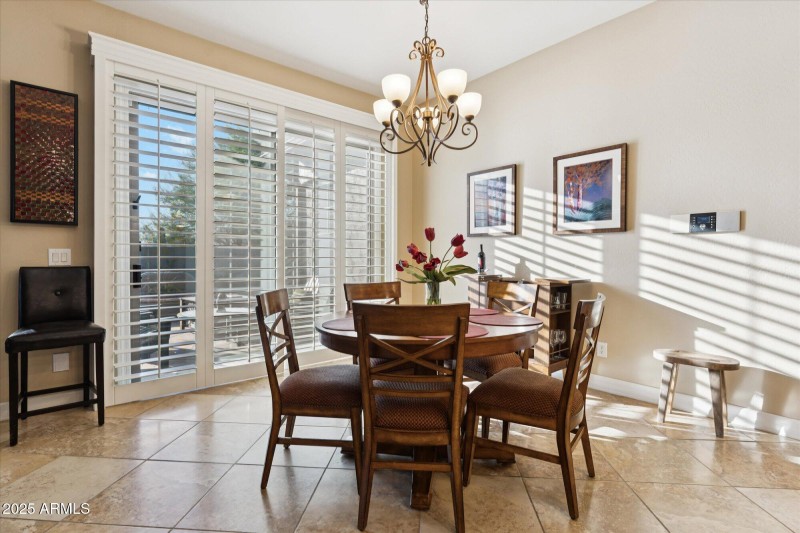 Dining Space with Side Patio