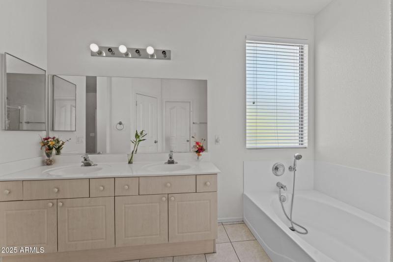 vanity and tub in primary