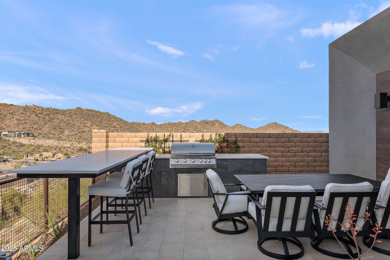 BBQ and outdoor dining area