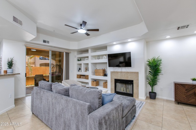 Gas Fireplace and Patio