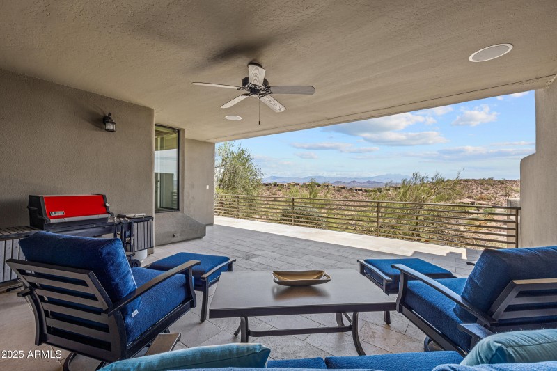 Covered patio with view