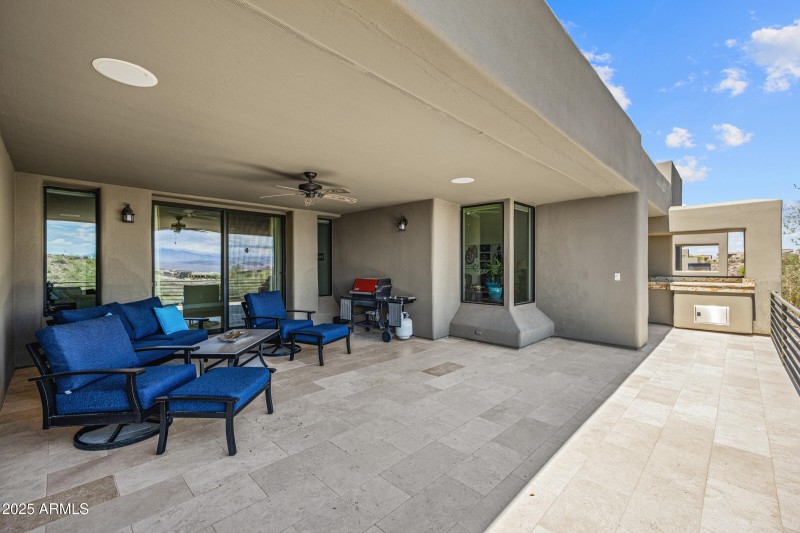 Fully tiled spacious patio
