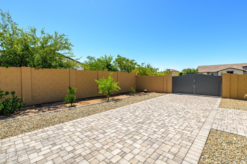 RV Gate and pavered driveway