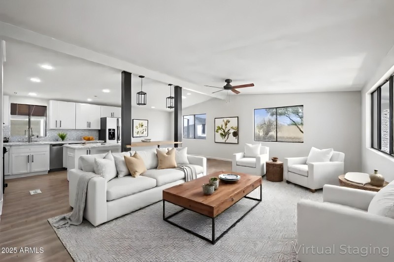 Virtually Staged Living Room