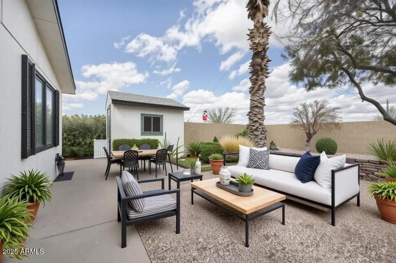 Virtually Staged Side yard