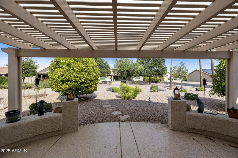Patio view to back through pergola