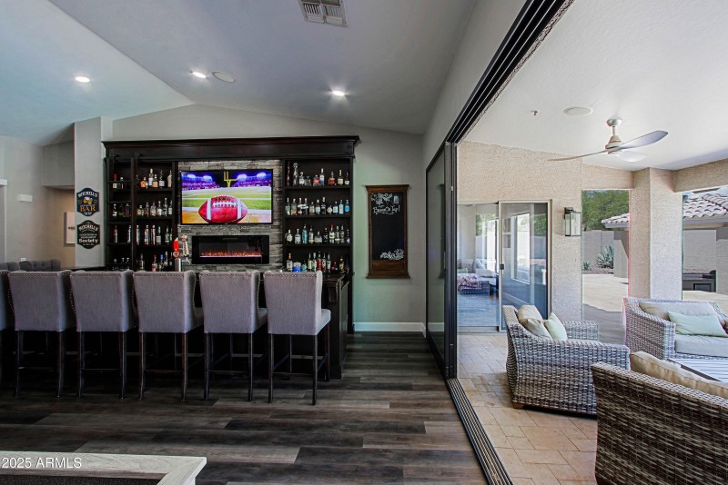 Bar Area Opens to Outdoor Oasis