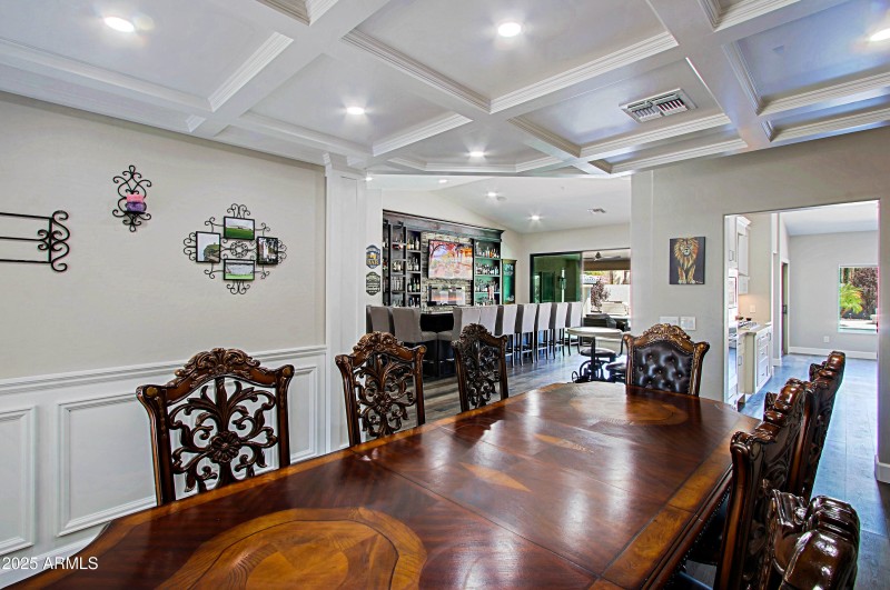 Formal Dining has Coffered Ceilings