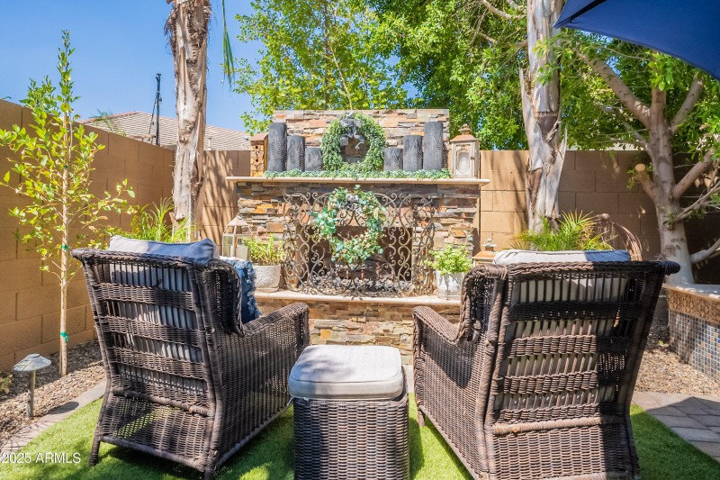 One of Two Outdoor Fireplaces