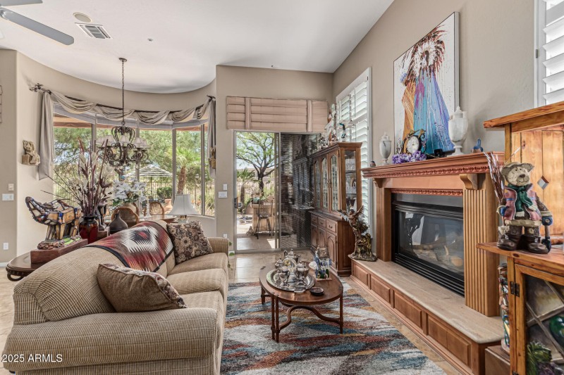 Living room with fireplace