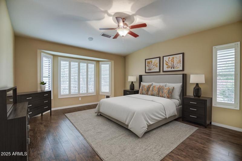 Primary Bed Virtually staged