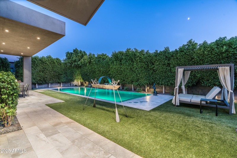 Backyard at twilight