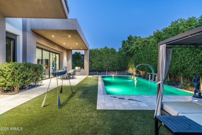 Backyard at twilight