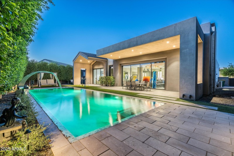 Backyard at twilight