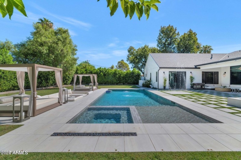 Saltwater, heated pool