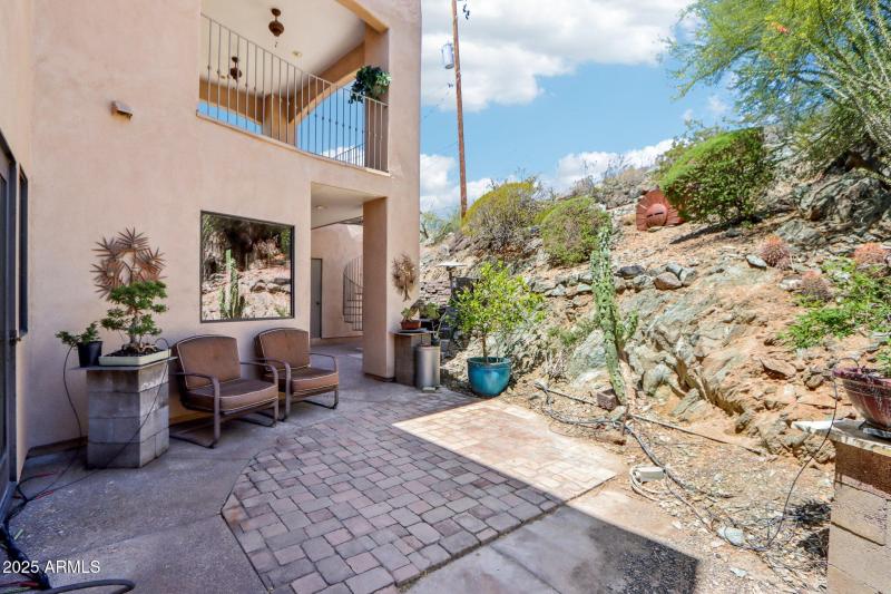 Private Patio Nestled into the Hillside