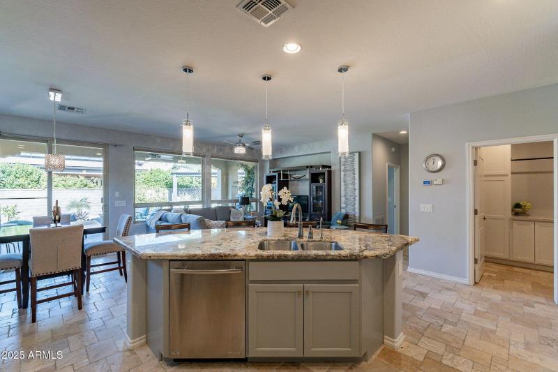 Kitchen Overlooks Living Area