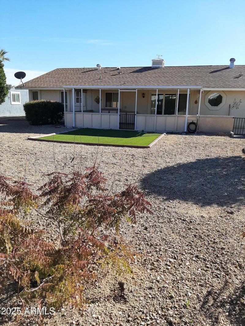 artificial grass area in back