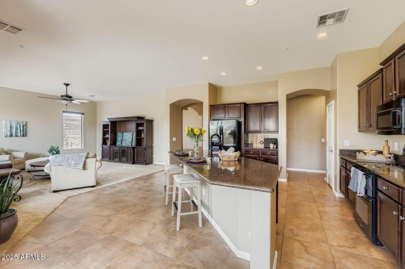 Kitchen opens to great room