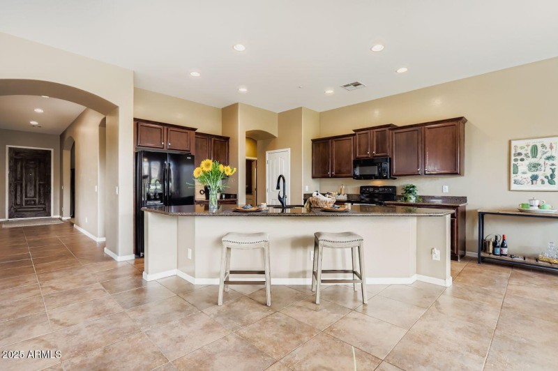 Kitchen island and front hallway