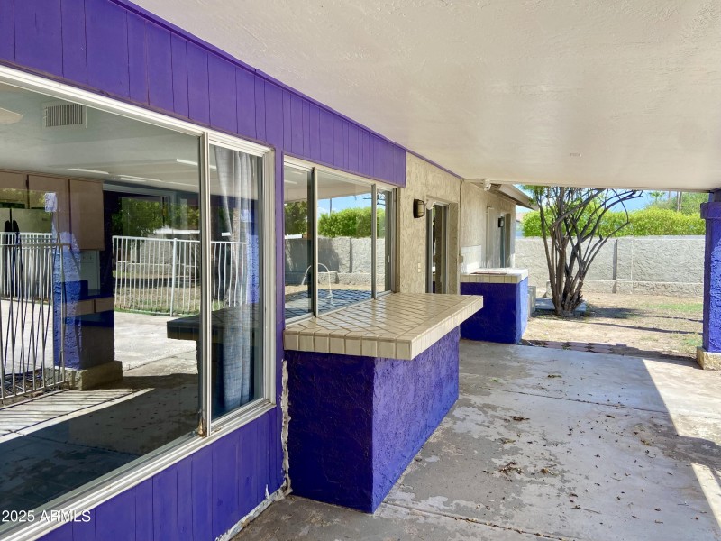 Covered patio w/serving counter