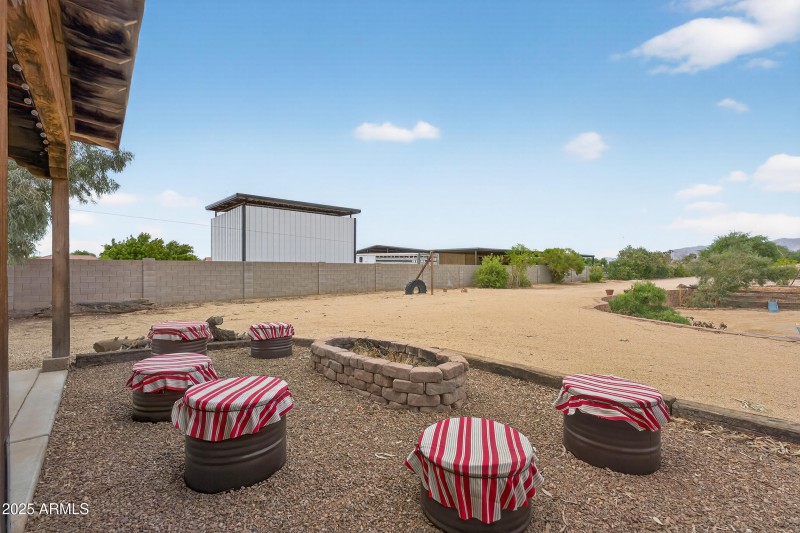 Firepit in backyard
