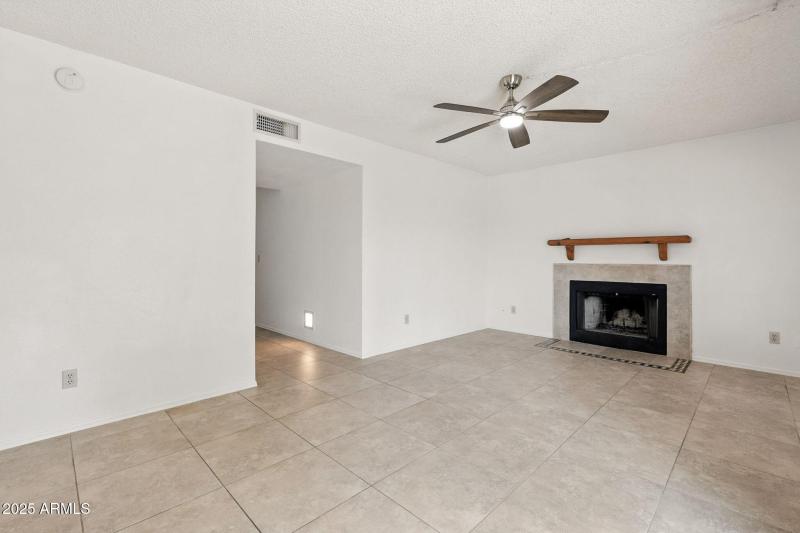 Living room with fire place
