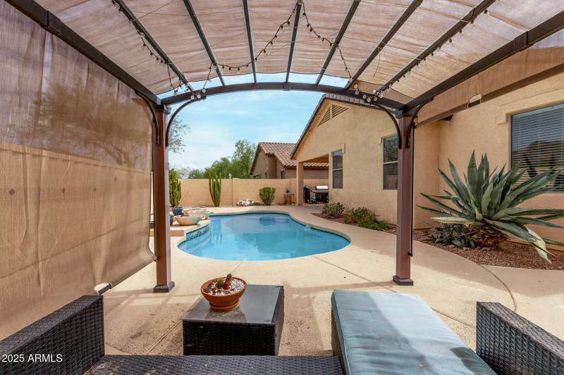 Seating area near pool